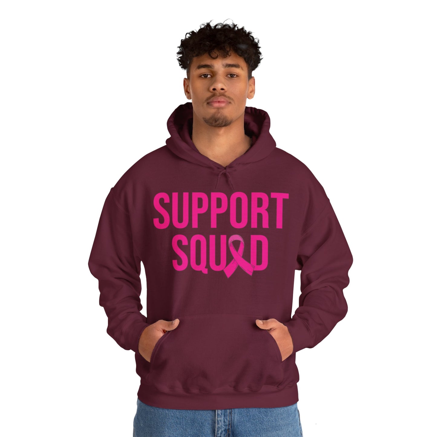 Support Squad Breast Cancer Warrior Awareness October Pink Hoodie