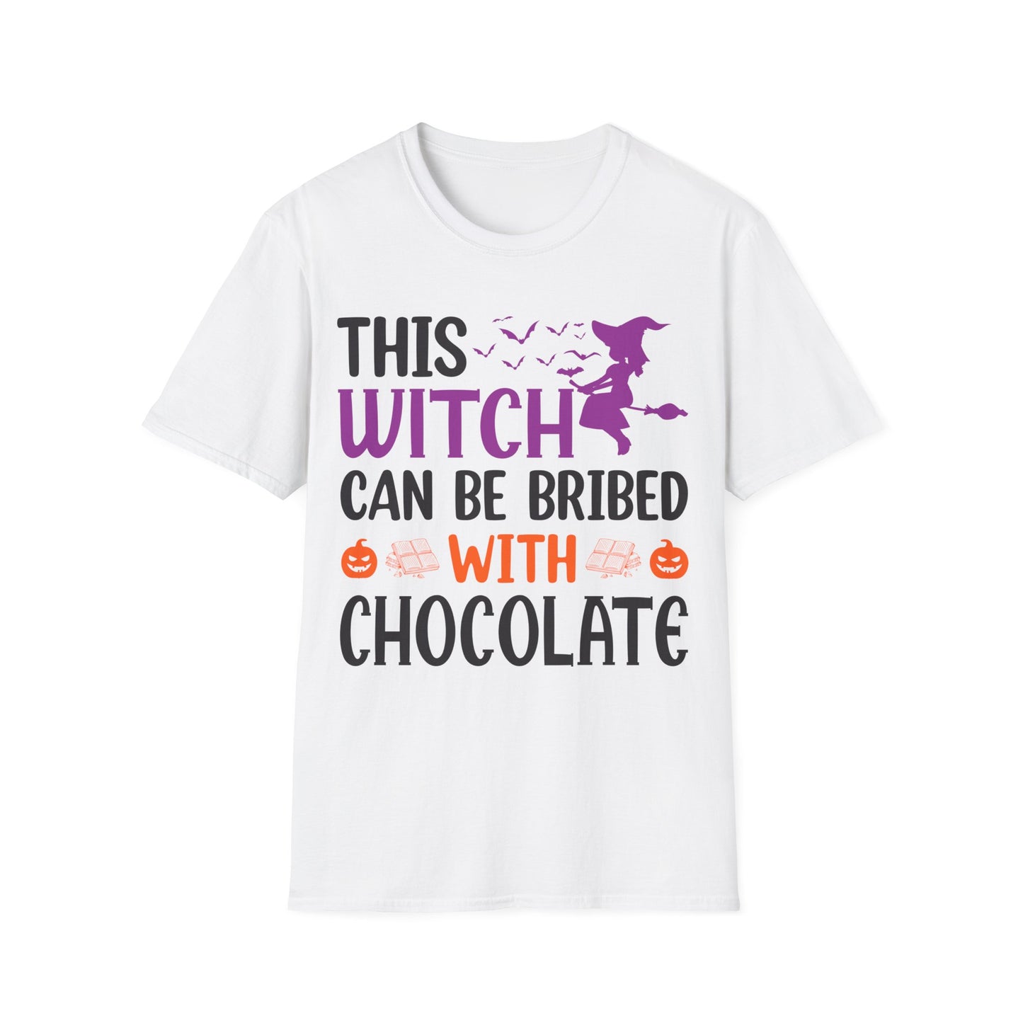 Funny Halloween This Witch Can Be Bribed With Chocolate Lovers Halloween Party T-Shirt Girls Women