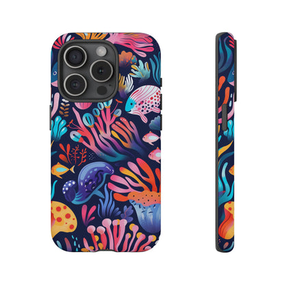 Underwater World Pattern iPhone 13 14 15 16 Pro Max Plus Case Wireless Charging Compatible Tough Cases Protection, Magnetic Phone Case for iPhone Classic Series