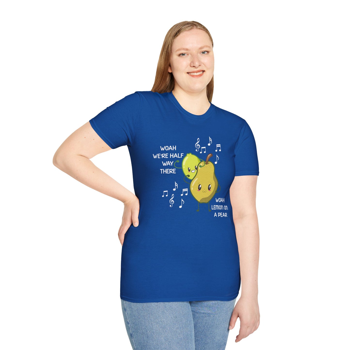 Funny Woah Lemon On A Pear Meme Unisex Softstyle T-Shirt for Teacher Foodie Travelers
