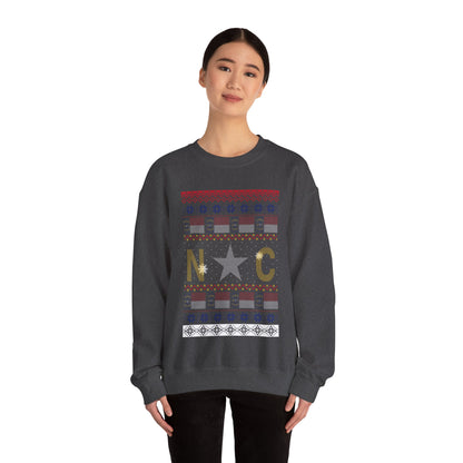 I Love North Carolina Christmas Santa, Reindeer Funny Ugly Christmas Jumper Sweatshirt