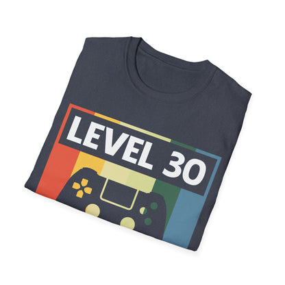 Funny Level 30 Unlocked Video Gamer Gaming 30th Birthday T-Shirt for Men Women