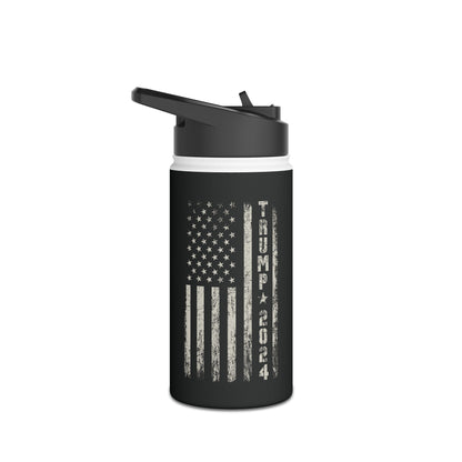 Pro-Trump American Flag Trump 2024 President 45 Water Bottle Men Women