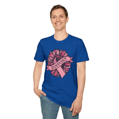 Sunflower Pink Breast Cancer Awareness Women Warrior T-Shirt For Men Women