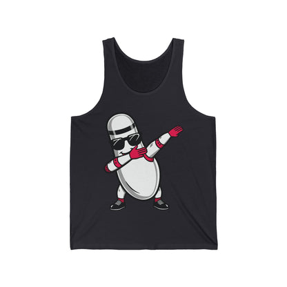 Funny Bowling Pin Dabbing Sunglasses Bowler Player Tank Top For Men Women Tank Top