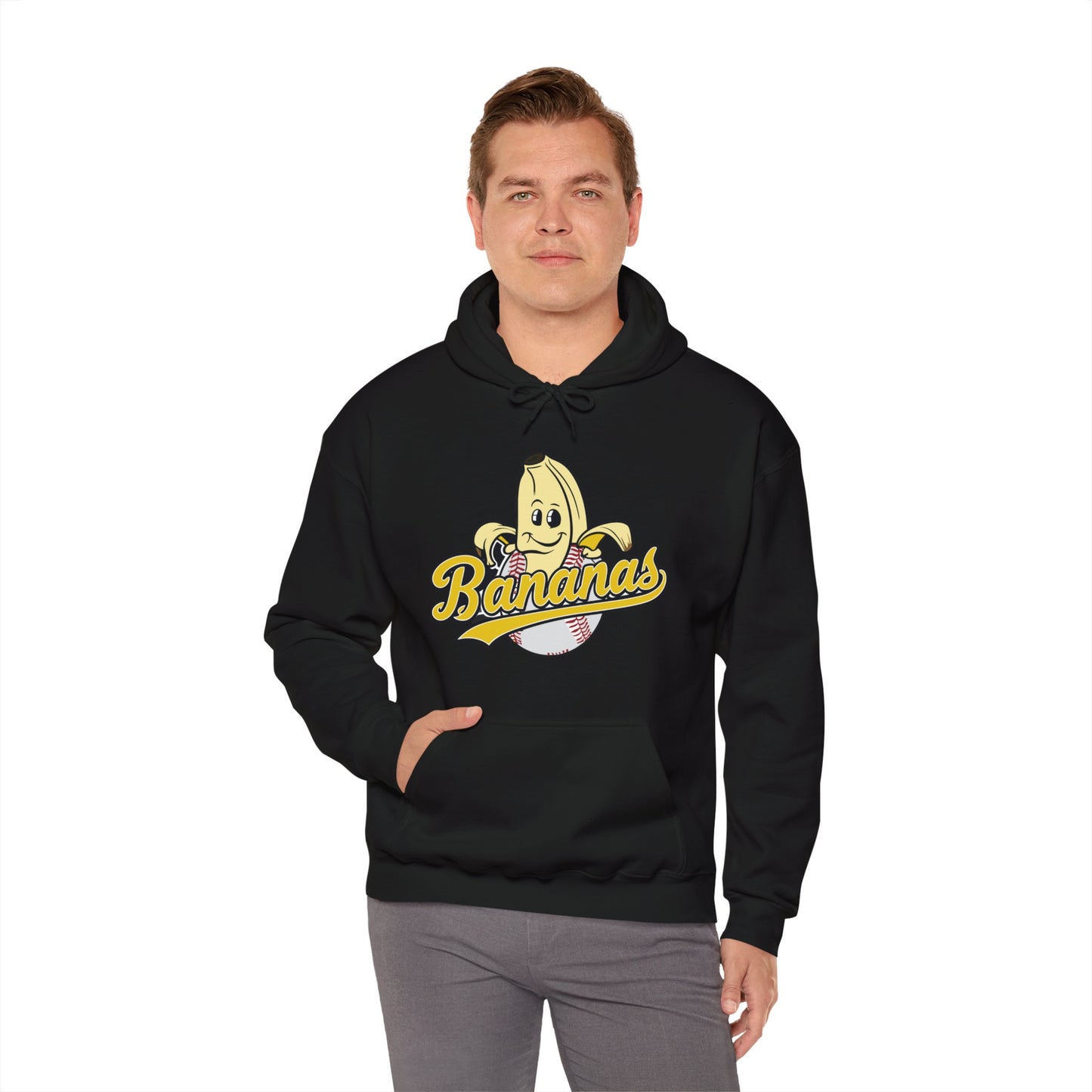 Funny Let's Go Bananas Baseball Hoodie For Baseball Lovers Men Women Hoodie