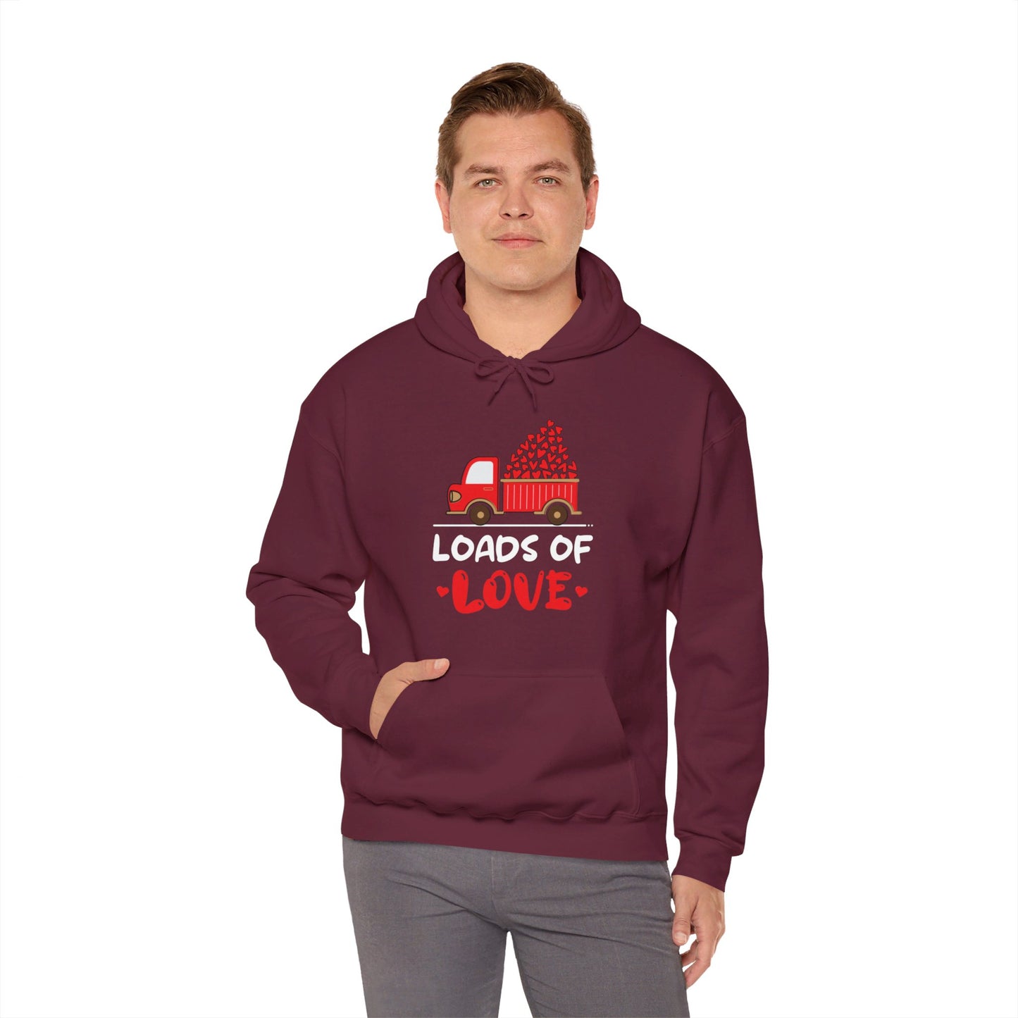 Funny Loads of Love Tractor Cute Valentines Day Truck Hoodie