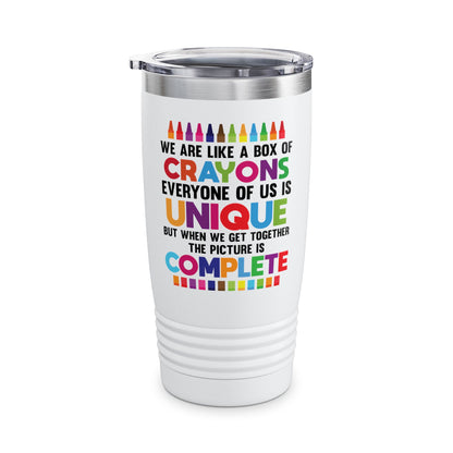 Funny Teacher We Are Like a Box of Crayons Back to School Tumbler For Men Women Kids Tumbler