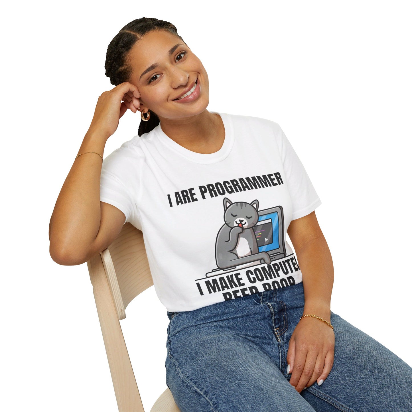 Funny I Are Programmer I Make Computer Beep Boop Cute Cat T-Shirt For Men Women T-Shirt