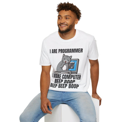 Funny I Are Programmer I Make Computer Beep Boop Cute Cat T-Shirt For Men Women T-Shirt