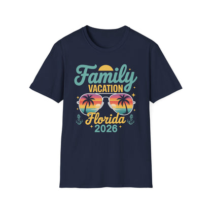 Funny Family Vacation Florida 2026 Florida Group Summer Trip T-Shirt For Men Women