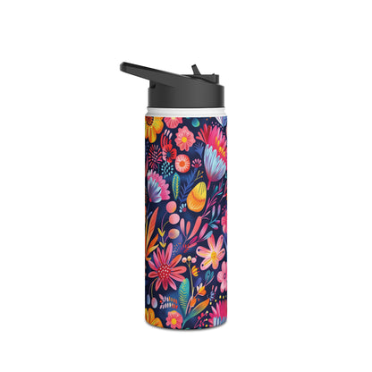 Fantasy Wonderland Pattern Stainless Steel Water Bottle with Twist-on Lid and Double-Wall Vacuum Insulation