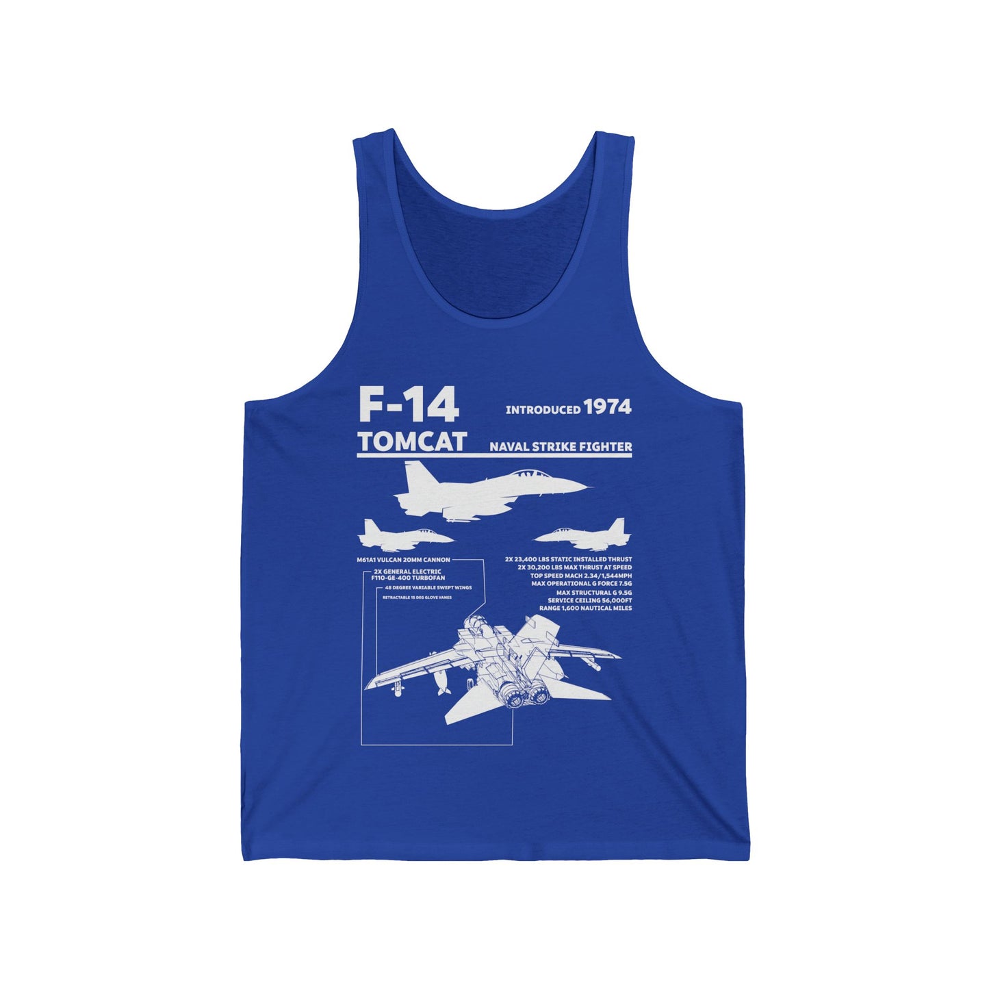 F-14 Tomcat Navy Fighter Jet Diagram Enthusiast Tank Top For Men Women Tank Top