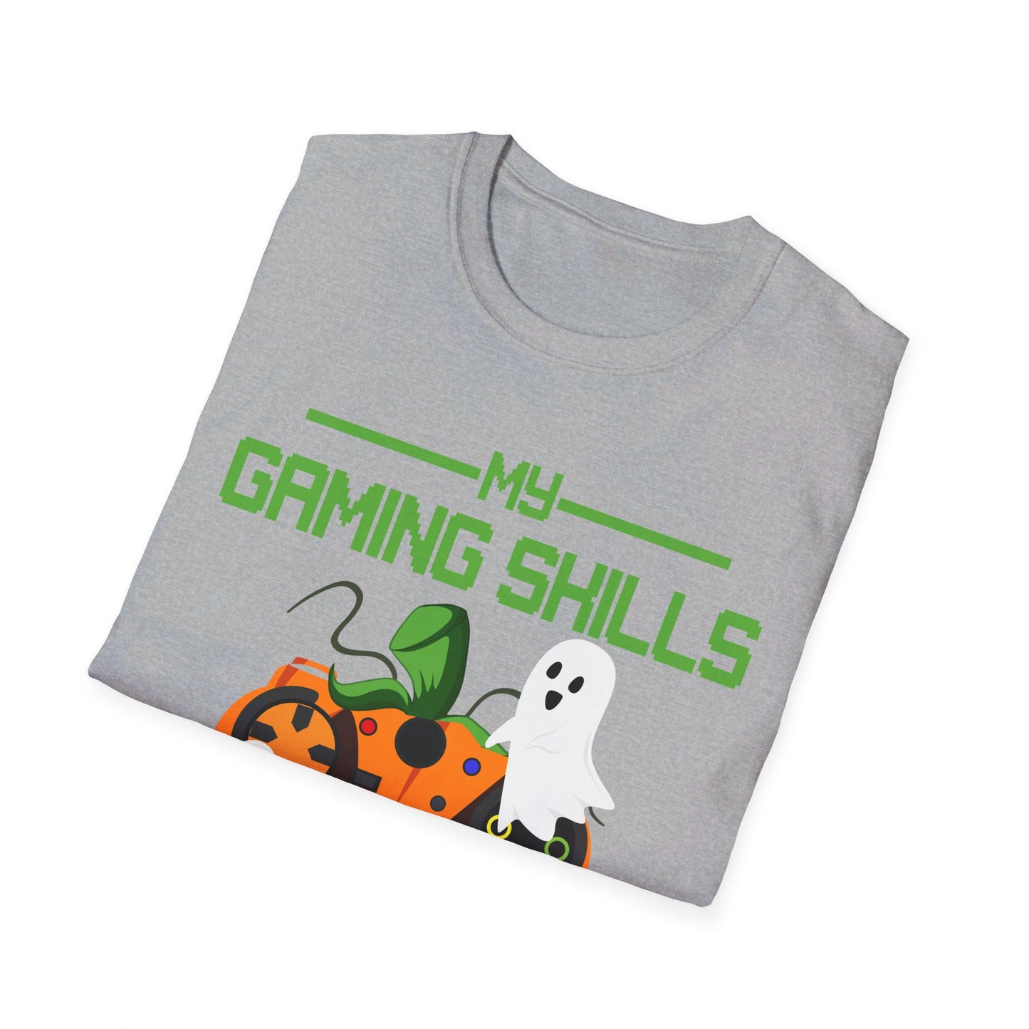 My Gaming Skills Are Scary Halloween Pumpkin Gaming Controller T-Shirt For Gamers