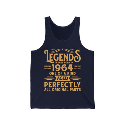 60th Birthday Tee 60 Years Old Vintage Legends Funny Born in 1964 Tank Top for Men Women