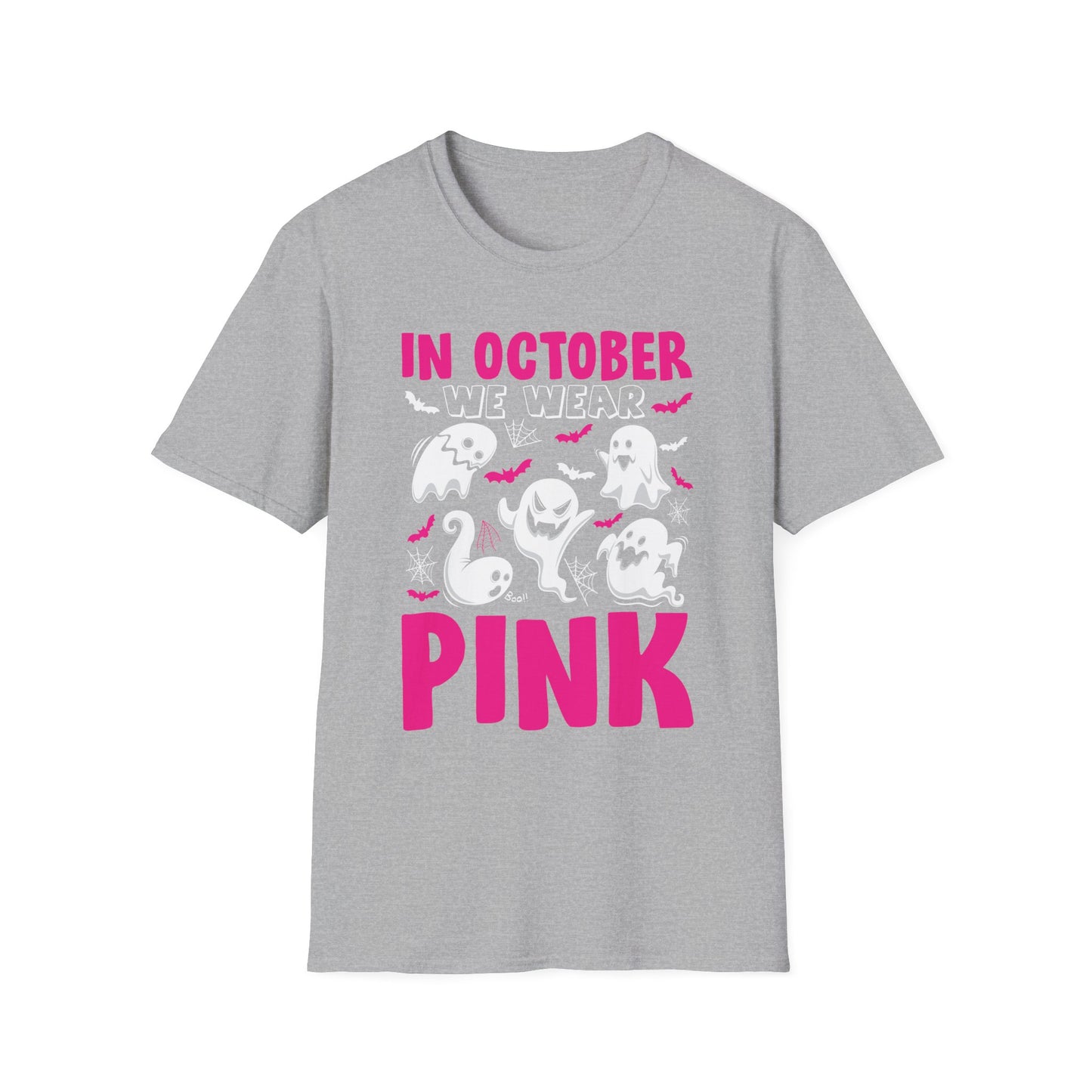 Groovy Wear Pink Breast Cancer Warrior Cute Ghost Halloween T-Shirt