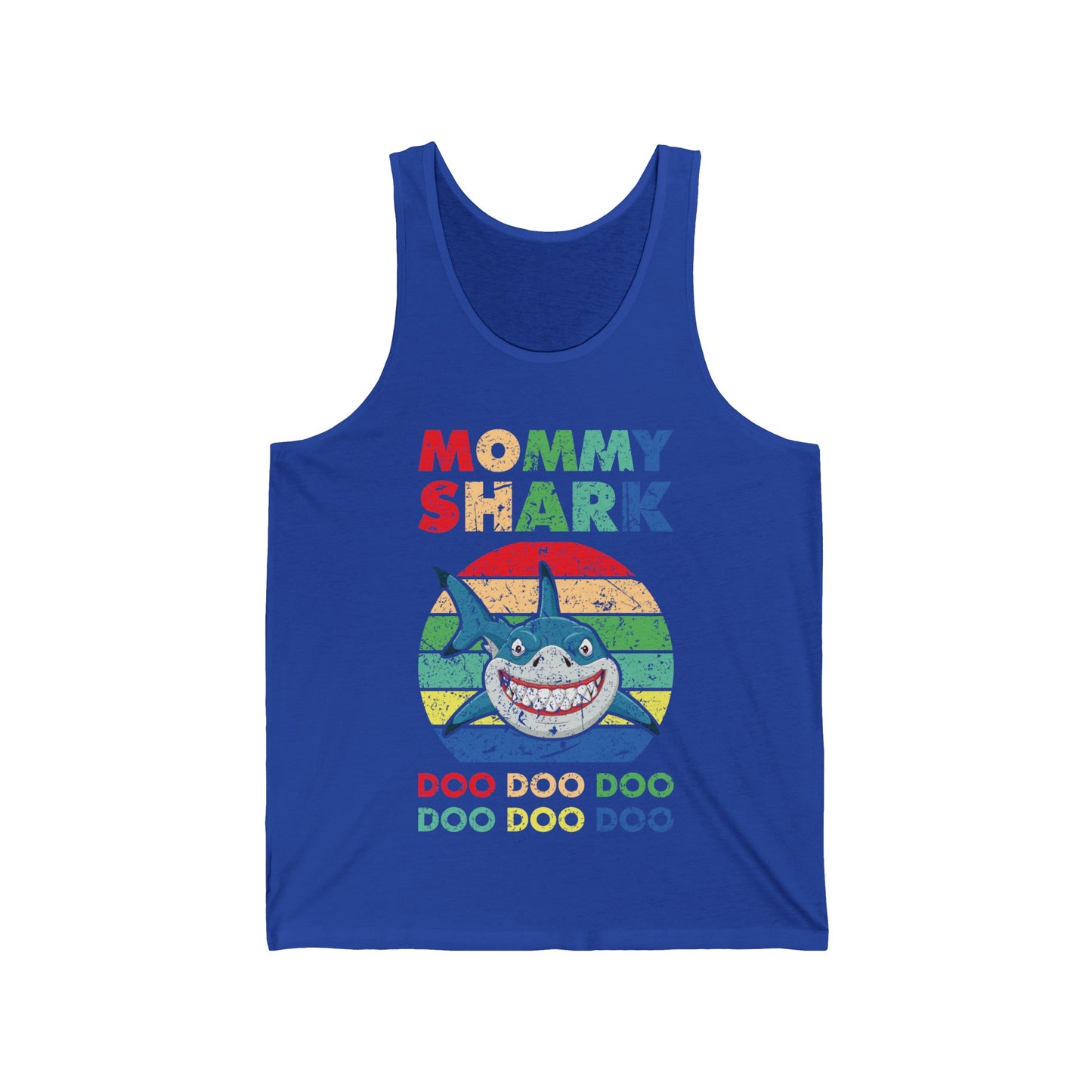 Funny Mommy Shark Vintage Doo Doo Doo Mothers Day Birthday Gift Tee Tank Tops Women