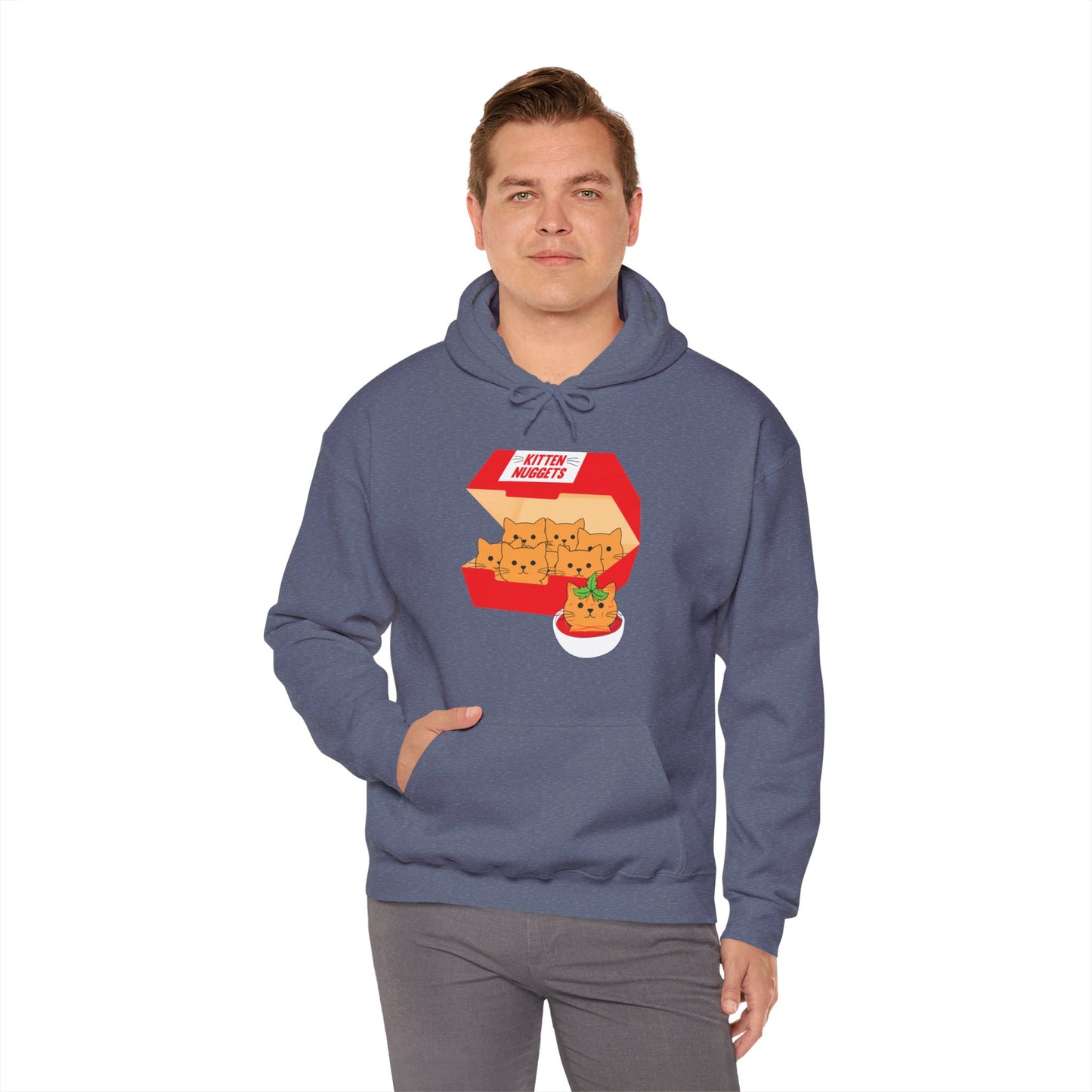 Funny Kitten Nuggets Food Pun Cat Lover Gift Chicken Nuggets Hoodie For Men Women Hoodie