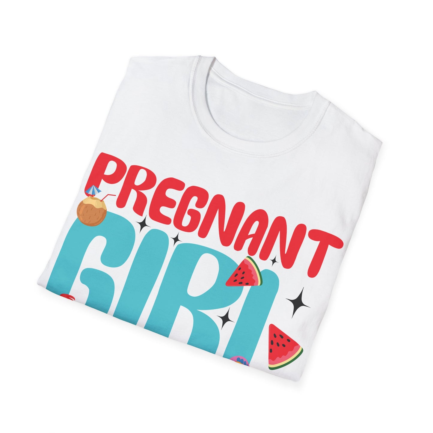 Groovy Pregnancy Reveal Pregnant Girl Summer T-Shirt For Baby Shower T-Shirt