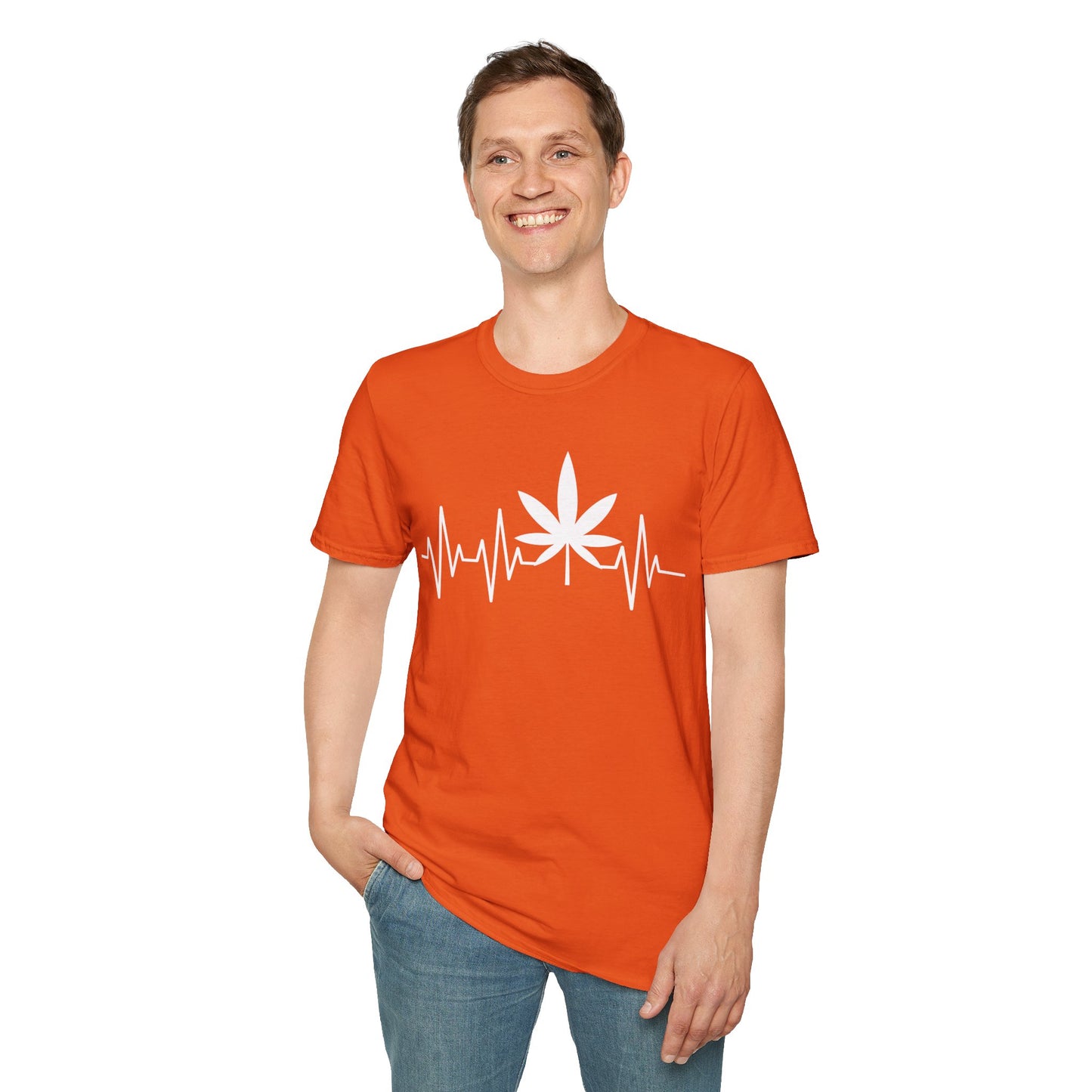 Funny Weed Cannabis Marijuana Leaf Heartbeat Stoner Tie Dye T-Shirt For Men Women T-Shirt