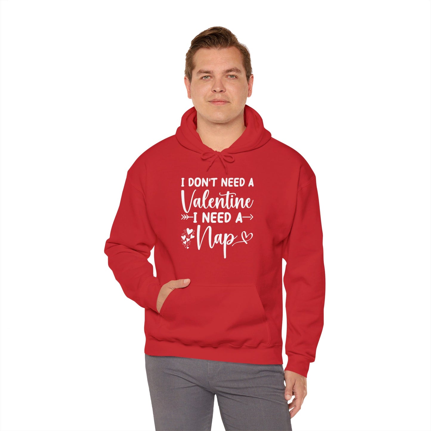 Funny I Don't Need A Valentine I Need A Nap Anti Valentines Day Hoodie For Men Women Hoodie