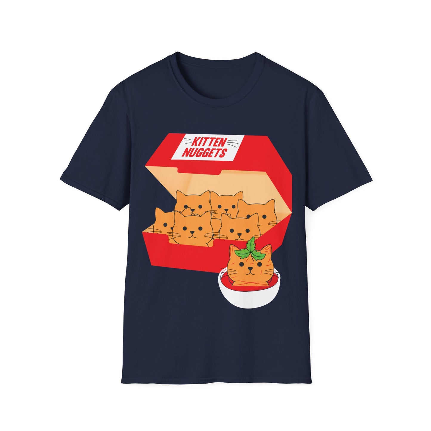 Funny Kitten Nuggets Food Pun Cat Lover Gift Chicken Nuggets T-Shirt For Men Women T-Shirt