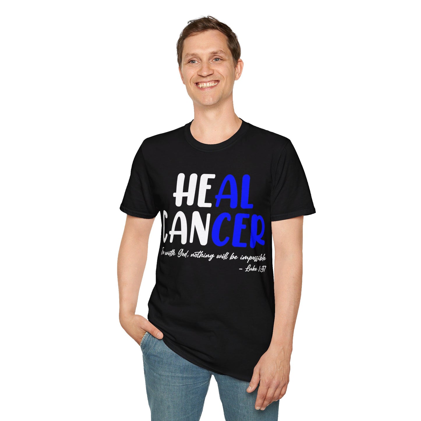 Colon Cancer Faith Bible Verse CRC Awareness Support Heal Family T-Shirt For Men Women