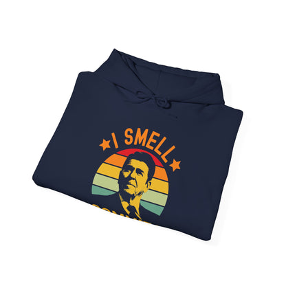 Funny Ronald Reagan I Smell Commies Political Humor Reagan President Hoodie For Men Women