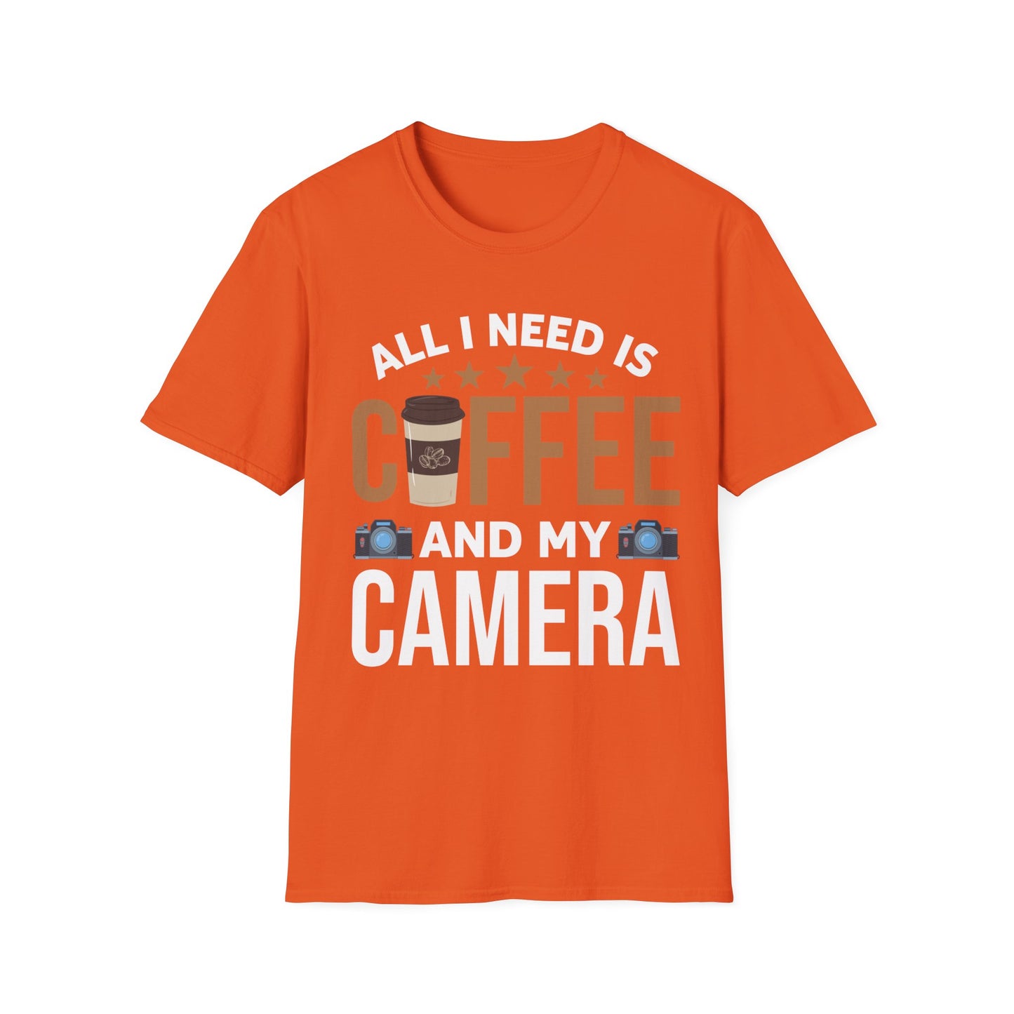 Photography Coffee T-Shirt All I Need is Coffee and My Camera Photographer Caffeine Lovers T-Shirt For Men Women Travelers