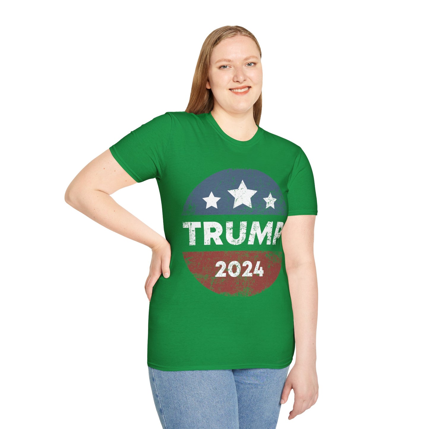 Trump 2024 Retro Campaign Button Re Elect President Trump T-Shirt For Men Women T-Shirt