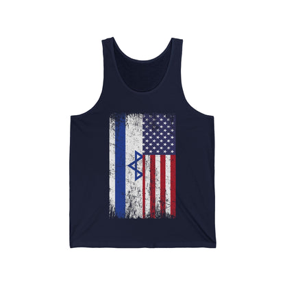 Israeli American USA Flag Tank Top Pride Israel USA Tank Tops For Men Women