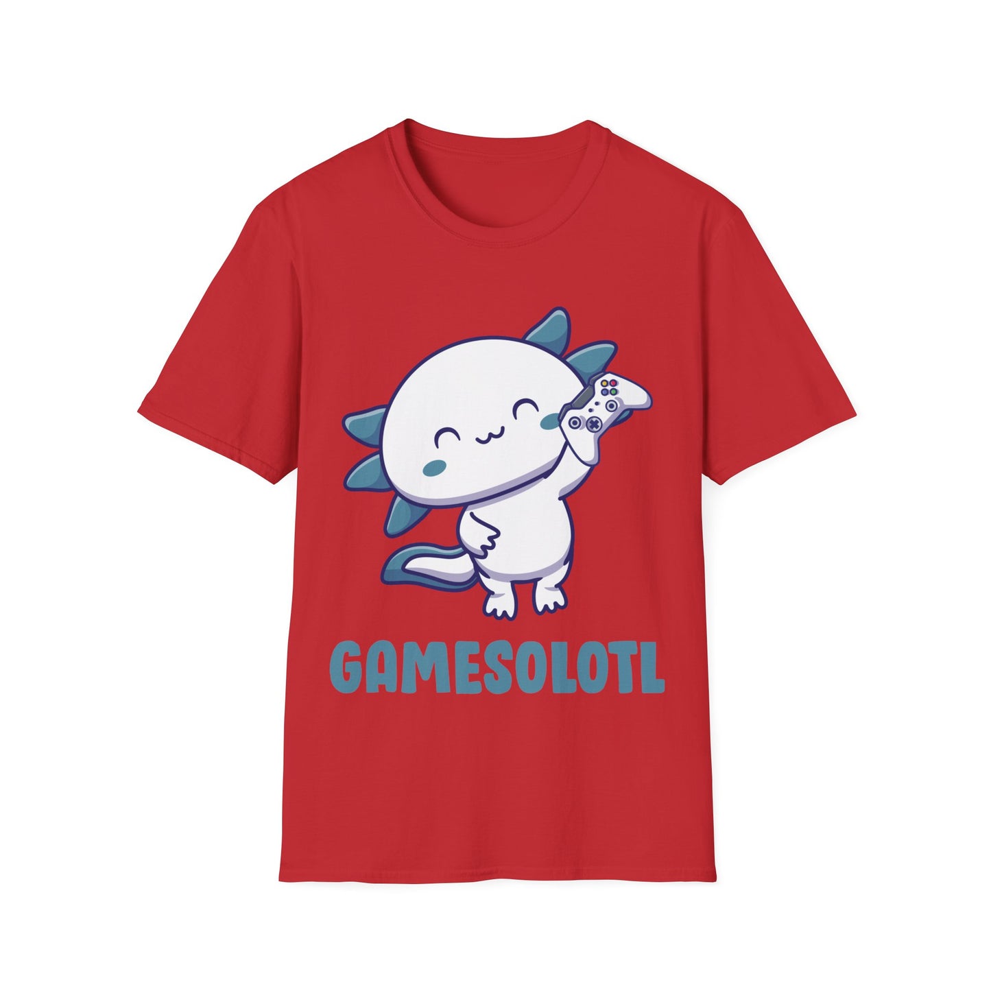 Funny Gamesolotl Gamer Axolotl Fish Playing Video Games Lizard Gaming T-Shirt Men Women