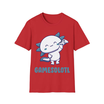 Funny Gamesolotl Gamer Axolotl Fish Playing Video Games Lizard Gaming T-Shirt Men Women