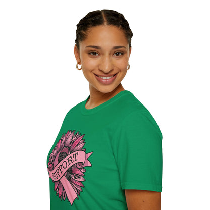 Sunflower Pink Breast Cancer Awareness Women Warrior T-Shirt For Men Women