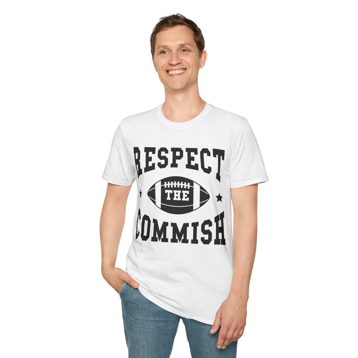 Funny Respect The Commish Fantasy Football Champ Top Best Ever Commish T-Shirt Men Women