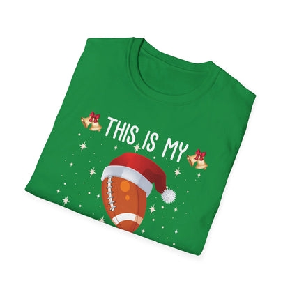 Funny This Is My Christmas Pajama Shirt Gift For Football Lover Xmas T-Shirt Men Women