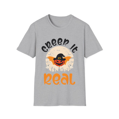 Funny Halloween Creep it Real Vintage Ghost Halloween  T-Shirt Men Women