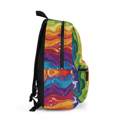 Rainbow Splash Vibrant Pattern Backpacks For Men Women Kids School Travel, Capacity School Backpacks