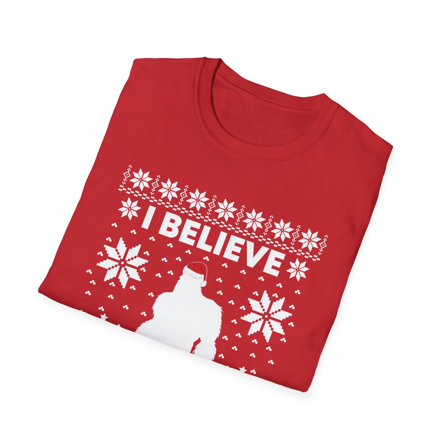 I Believe Sasquatch Big Foot Ugly Funny X-mas Holiday Christmas Jumper T-Shirt