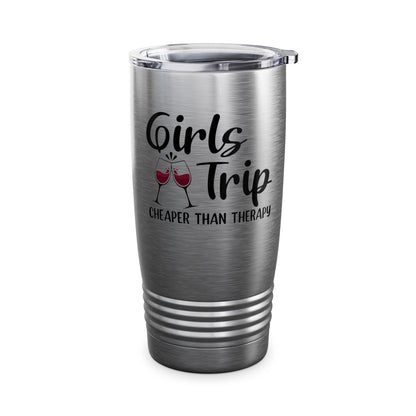 Funny Girls Trip Cheaper Than Therapy Beach Vacation Party Tumbler For Women