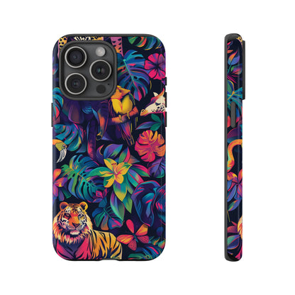 Animal Collage Vibrant Pattern iPhone 13 14 15 16 Pro Max Plus Case Wireless Charging Compatible Tough Cases Protection, Magnetic Phone Case for iPhone Classic Series