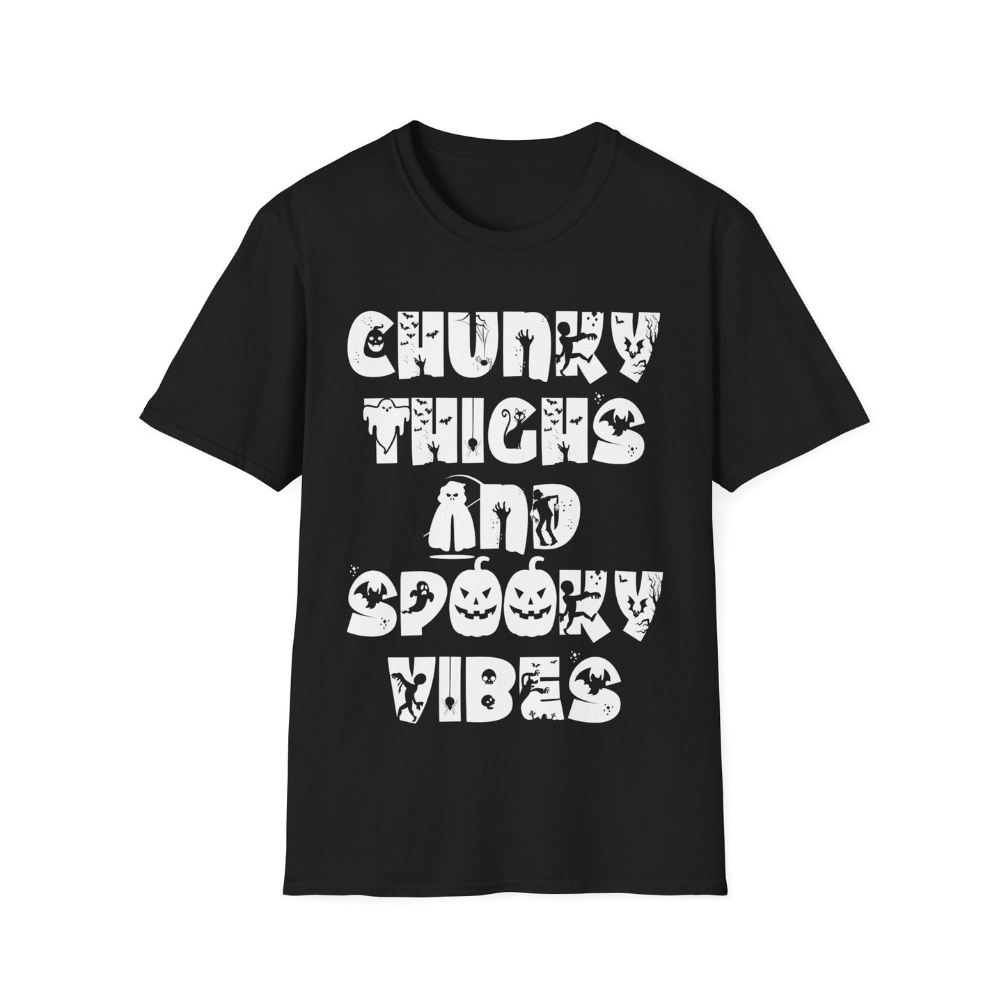 Funny Chunky Thighs and Spooky Vibes Halloween Women's T-Shirt