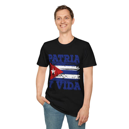 Cuba Patria y Vida Flag Distressed Vintage Cuban Flag T-Shirt For Men Women