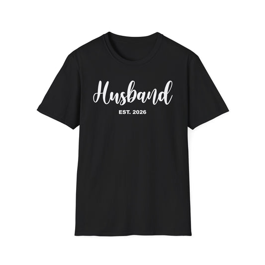 Husband Est 2026 Married Hubby Wife Honeymoon Couple Wedding T-Shirt