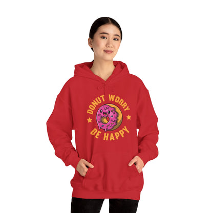 Funny Donut Worry Be Happy Foodie Donut Lovers Hoodie For Men Women Hoodie