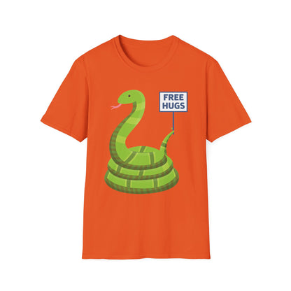 Funny Free Hugsss Cute Snake Hug Lovers Sarcastic  T-Shirt For Men Women Travelers