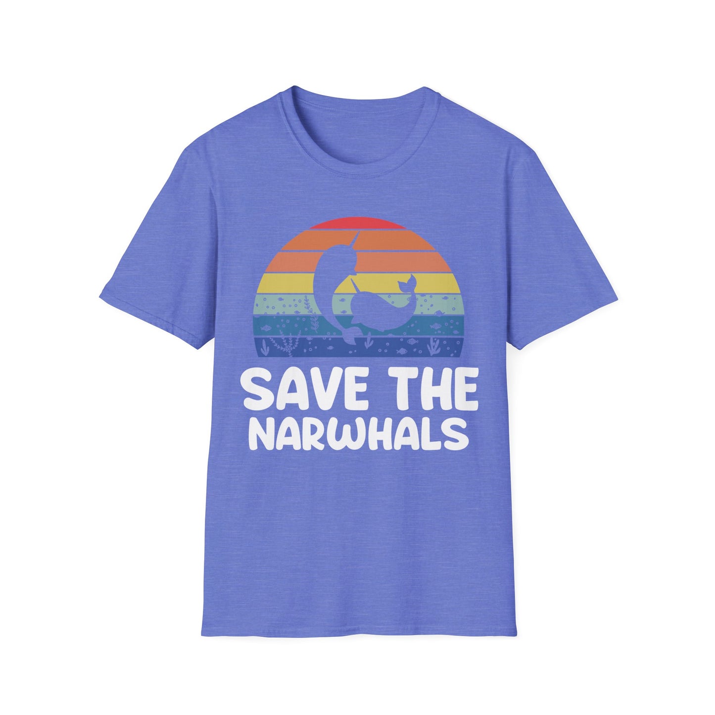 Funny Save The Narwhals Retro Narwhals T-Shirt Men Women