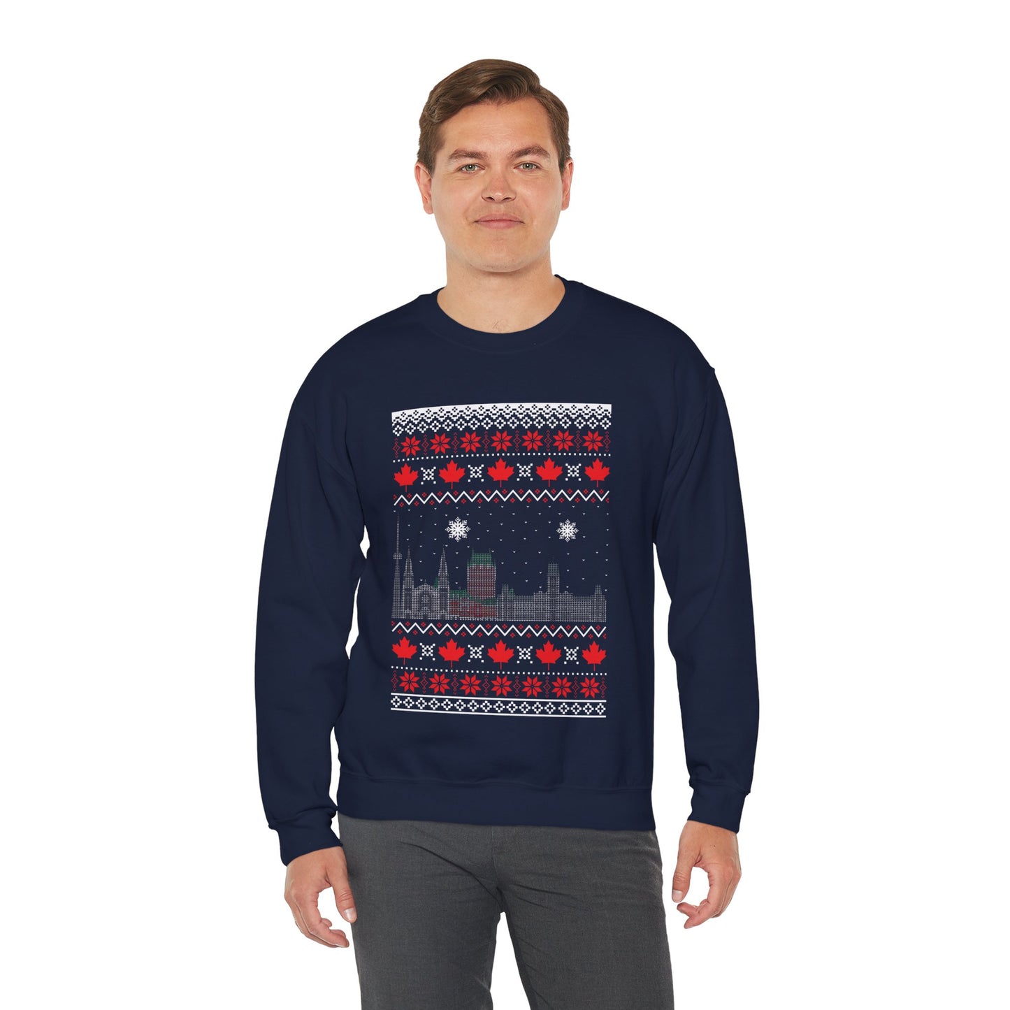 I Love Canada Christmas Santa Funny Ugly Christmas Jumper Sweatshirt Sweater