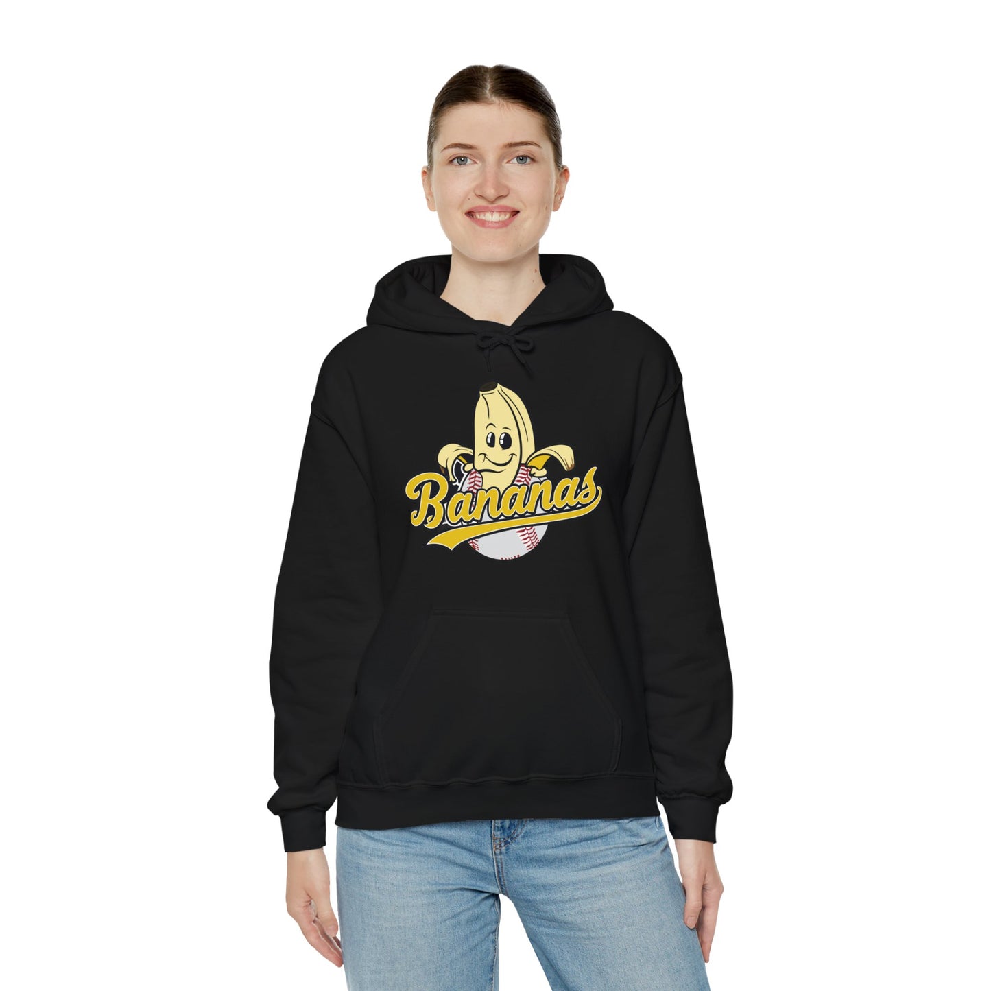 Funny Let's Go Bananas Baseball Hoodie For Baseball Lovers Men Women Hoodie