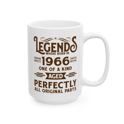 60th Birthday Mug 60 Years Old Vintage Legends Funny Born In 1966 Coffee Mug For Men Women